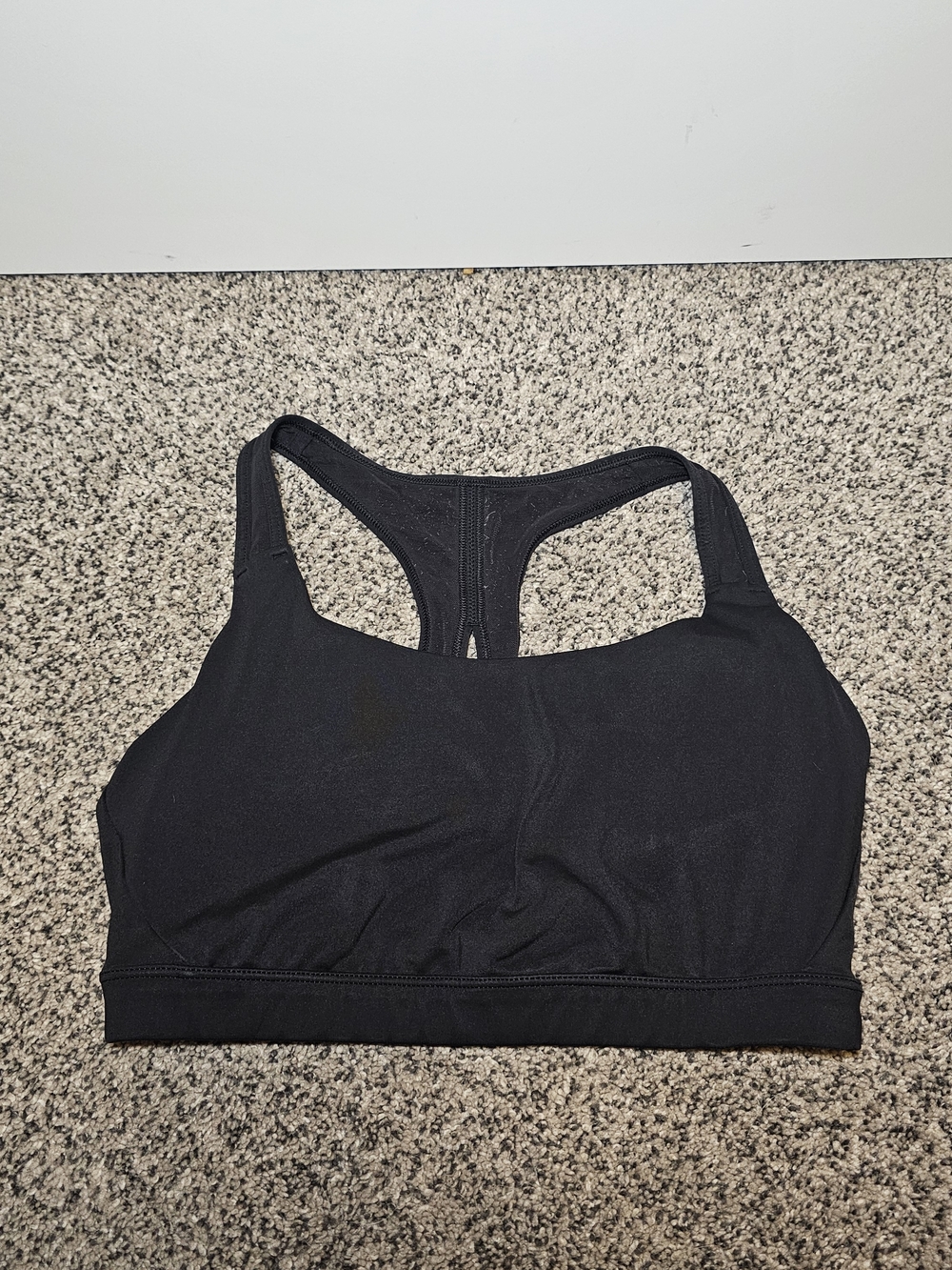 Athleta Black Racerback Sports Bra with Supportive Band